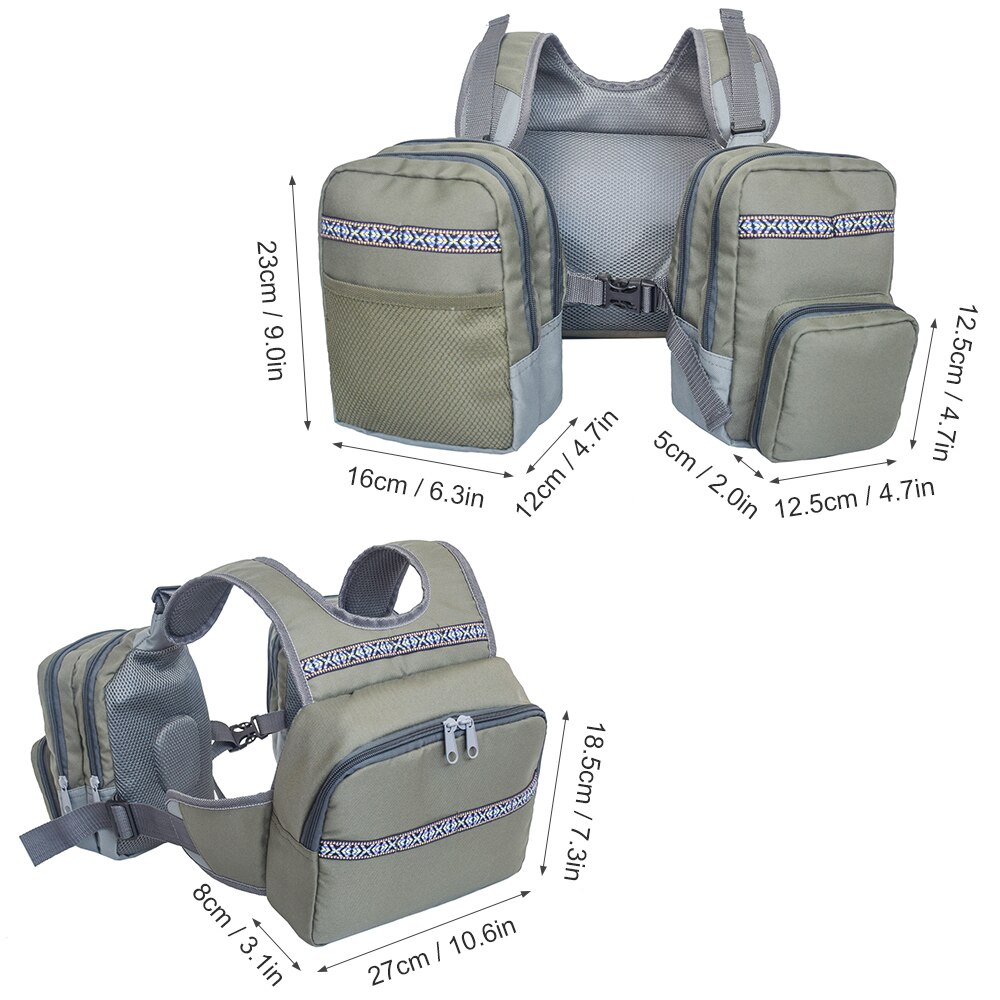 Multi-Pockets Fly Fishing Vest Waistcoat Outdoor Fishing Chest Pack Backpack Outdoor Sport Jacket for Pesca Fishing Clothes