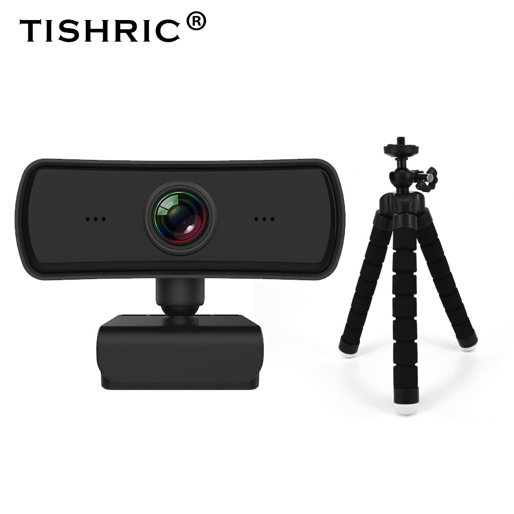 TISHRIC-cámara Web Full HD de 400w, Webcam 2K con USB, 1080P, enfoque automático, con micrófono para ordenador, cámara Web Mini/PC