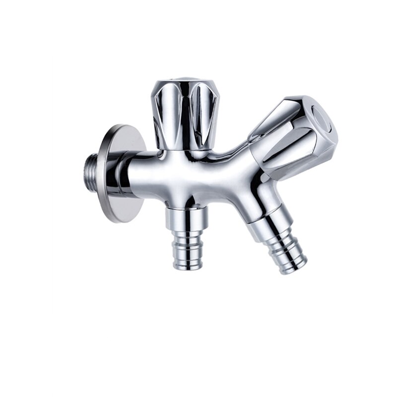 G1/2 'Bibcock 2 Water Outlet Wasmachine Kraan Tap Dubbele Uitloop Tuin Outdoor Water Tap messing Verchroomd: A