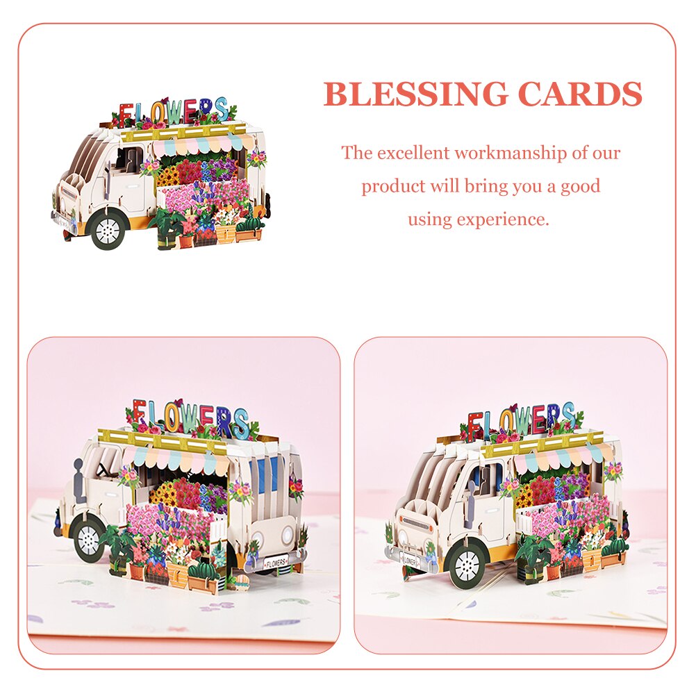 3Pcs Children Greeting Cards 3D Greeting Cards Children Blessing Cards for Decor