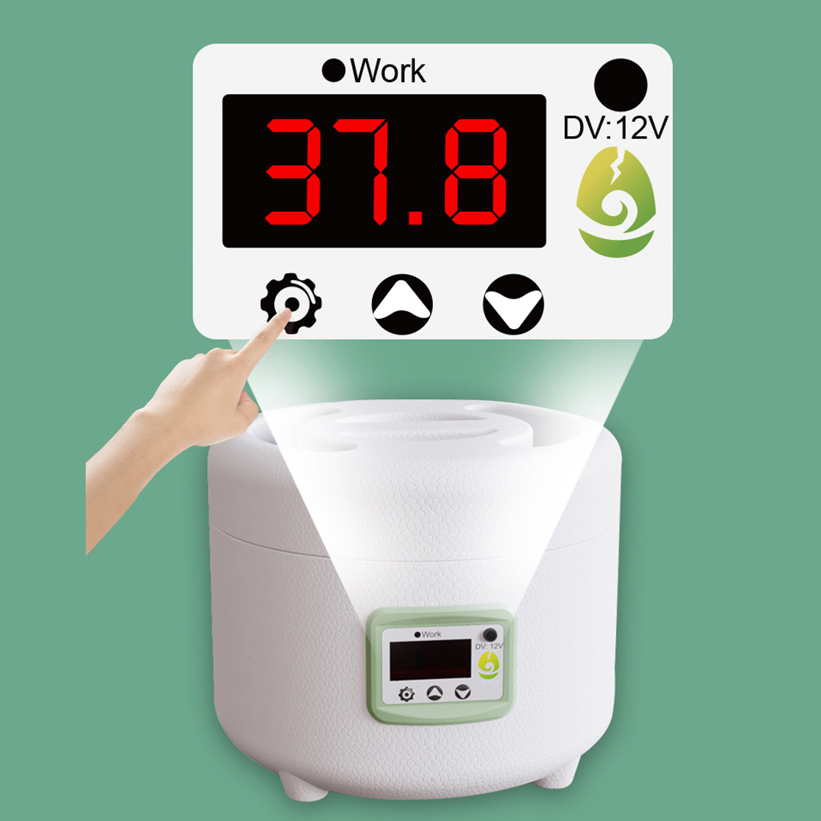 Incubadora de 9 huevos, incubadora portátil de aves de corral, incubadora de huevos automática Digital para incubar, cama de agua biónica de plástico, huevo de pájaro de granja
