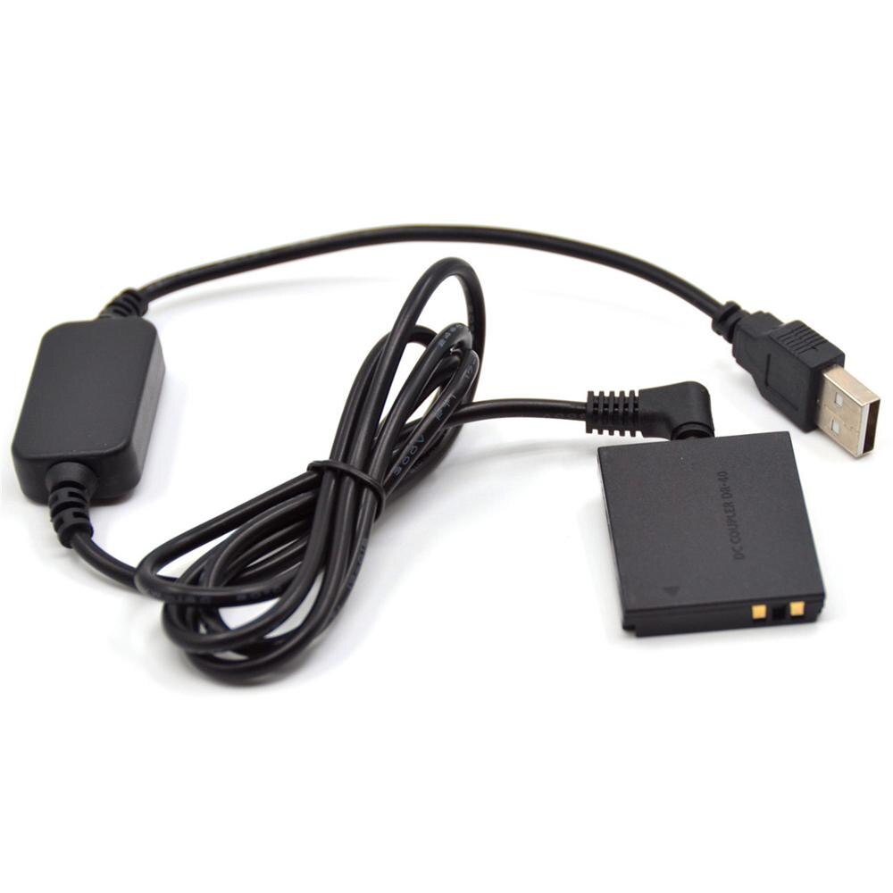5V adaptador de Cable USB ACK-DC40 + DR-40 DC acoplador NB-6L batería simulada para Canon S90 S95 SX530 SX600 SX610 SX700 SX710