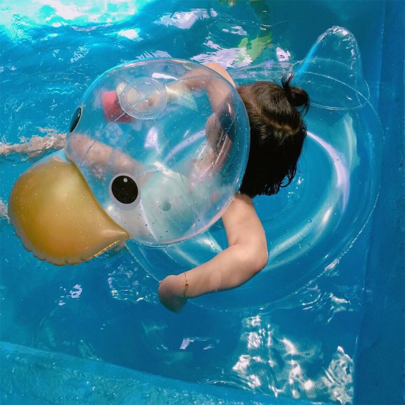 Flotadores de pato pequeño para niños, anillo de natación, juguete de piscina de verano, tubo de natación grueso
