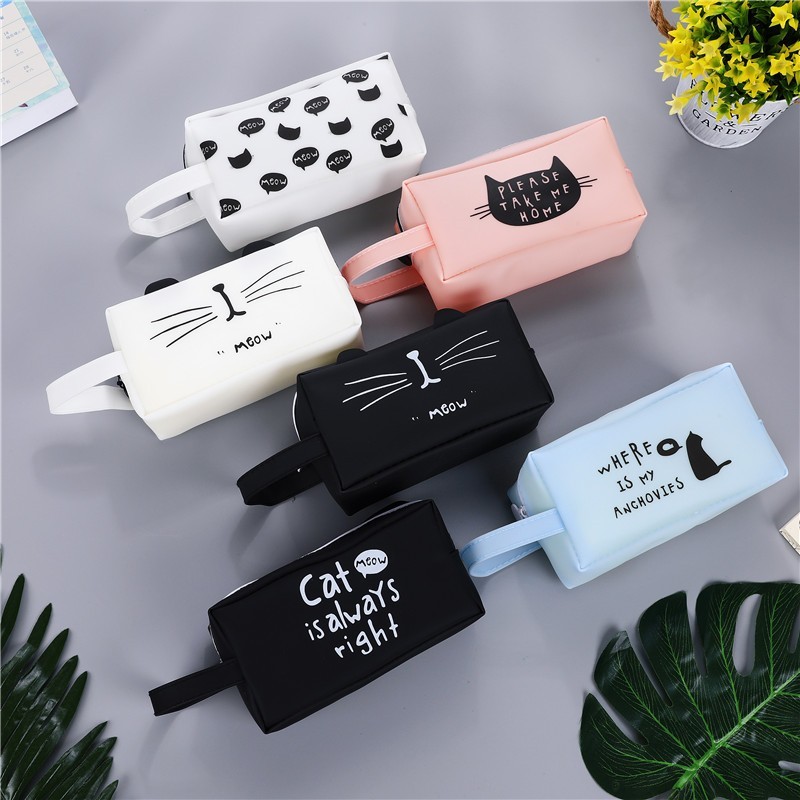 Estuches Kawaii de gran capacidad, bolsas de lápices escolar, caja de lápices con Gato bonito , estuche, material de papelería para oficina y Escuela 04892