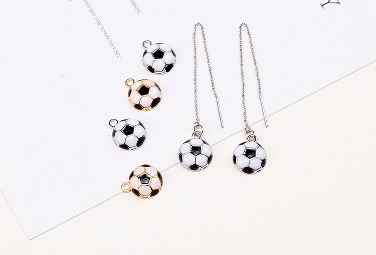 Breloques en émail pour Sport, Football, pendentif, bracelets, bijoux, DIY, artisanat plus à la , 12mm 18mm, 10 pièces/lot
