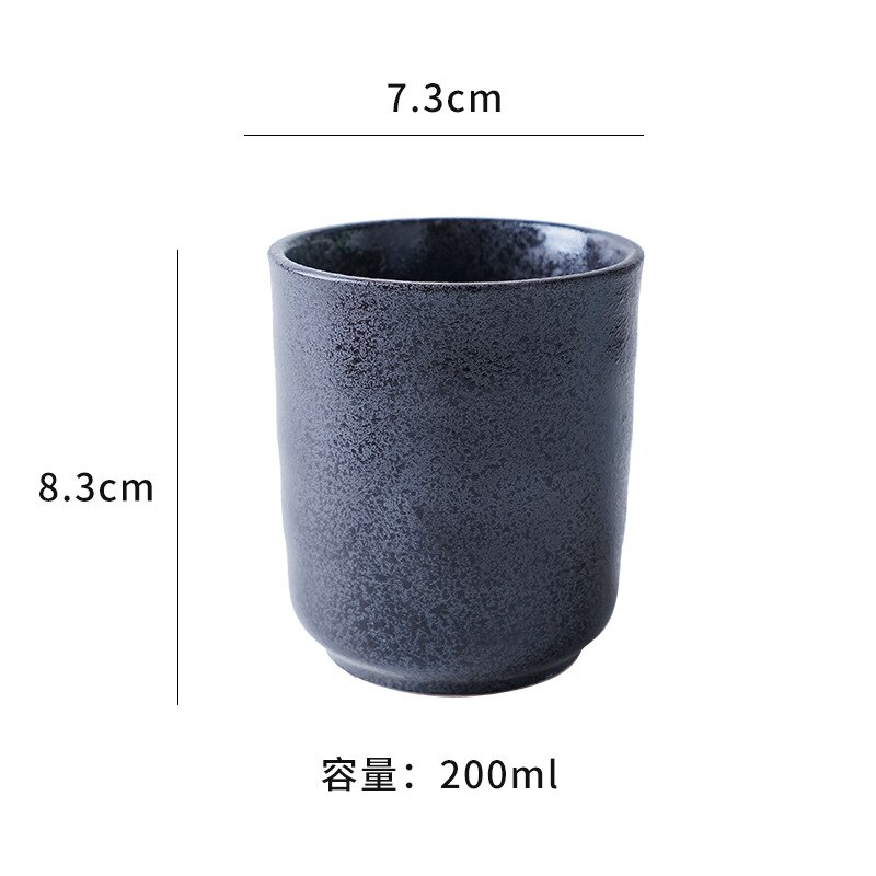 Tasse à thé en céramique porcelaine, grande capacité, tasse à café, tasse à soupe, verres, maison bureau, chinois rétro, de créateur: Bleu