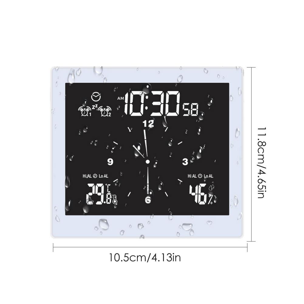 Lcd-scherm Waterdichte Digitale Badkamer Klok Temperatuur Vochtigheid Countdown Time Functie Douche Opknoping Klokken Keuken Timer