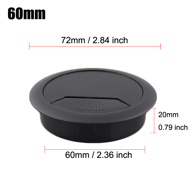 35/50/60/80mm PC Computer Desk ABS Plastic Grommet Table Cable Tidy Wire Hole Cover: Yellow