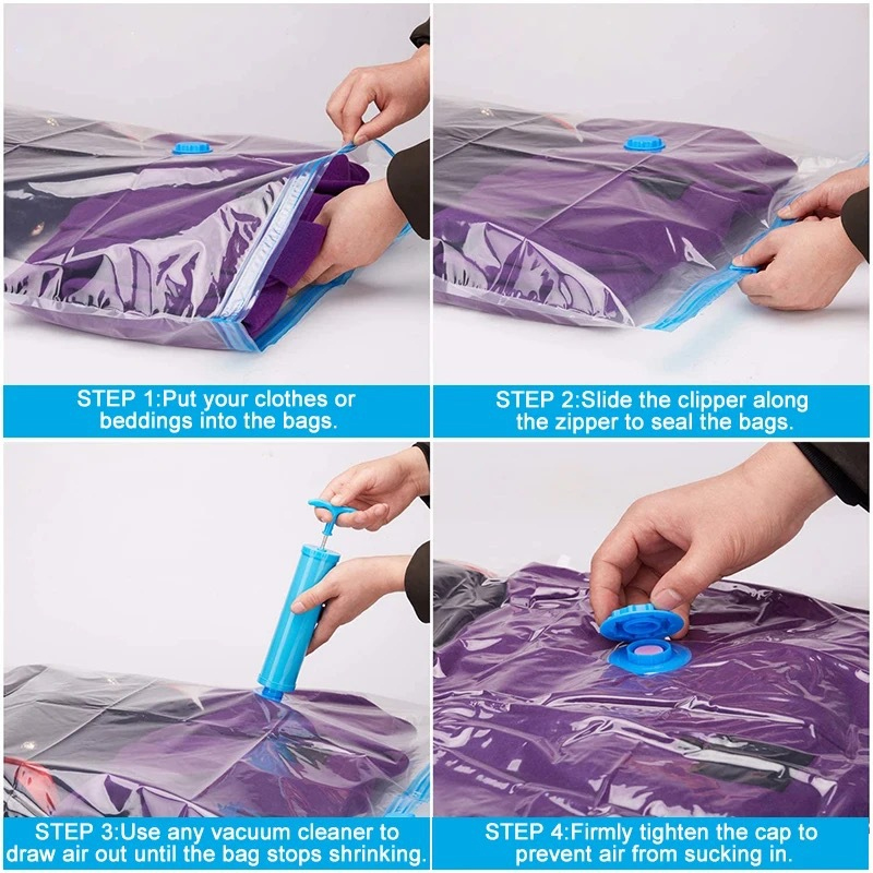 Folding Vacuum Seal Storage Bags Wardrobe Organizer Space Saving Bags for Clothes Pillow Bedding Blanket Packaging Storager Bags