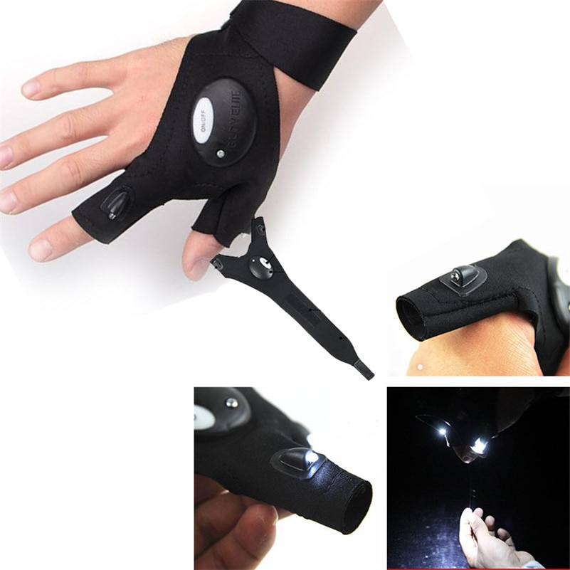 vissen Handschoenen LED Light Finger Verlichting Auto Reparatie Outdoor Nacht Vissen Artefact outdoor tackle camping pesca accessoires