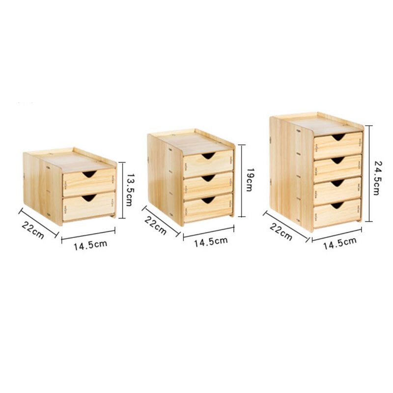 DIY Wooden Multi-layer Drawer Desk Set Wood Board Storage Box Desktop Finishing Tool Drawer Organizer Office Home Supplies