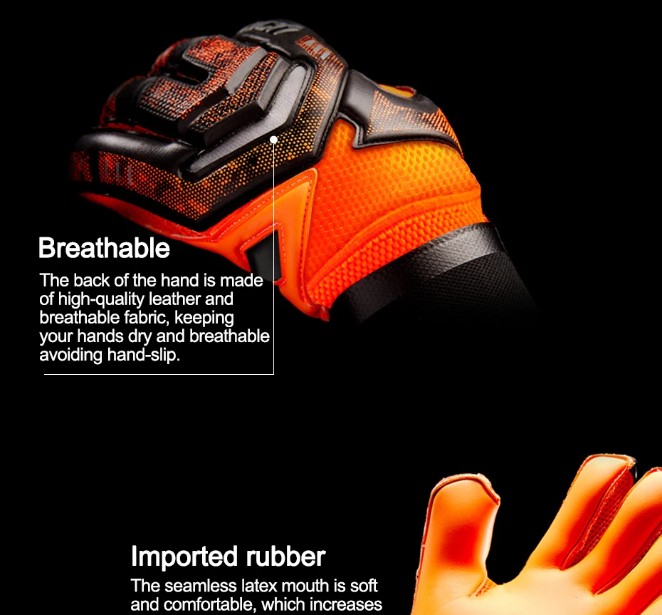 freundlicher Männer Professionelle FußBall Torwart Handschuhe 4mm Latex Mit Finger Schutz freundlicher Erwachsene FußBall Torwart Handschuhe Schutz