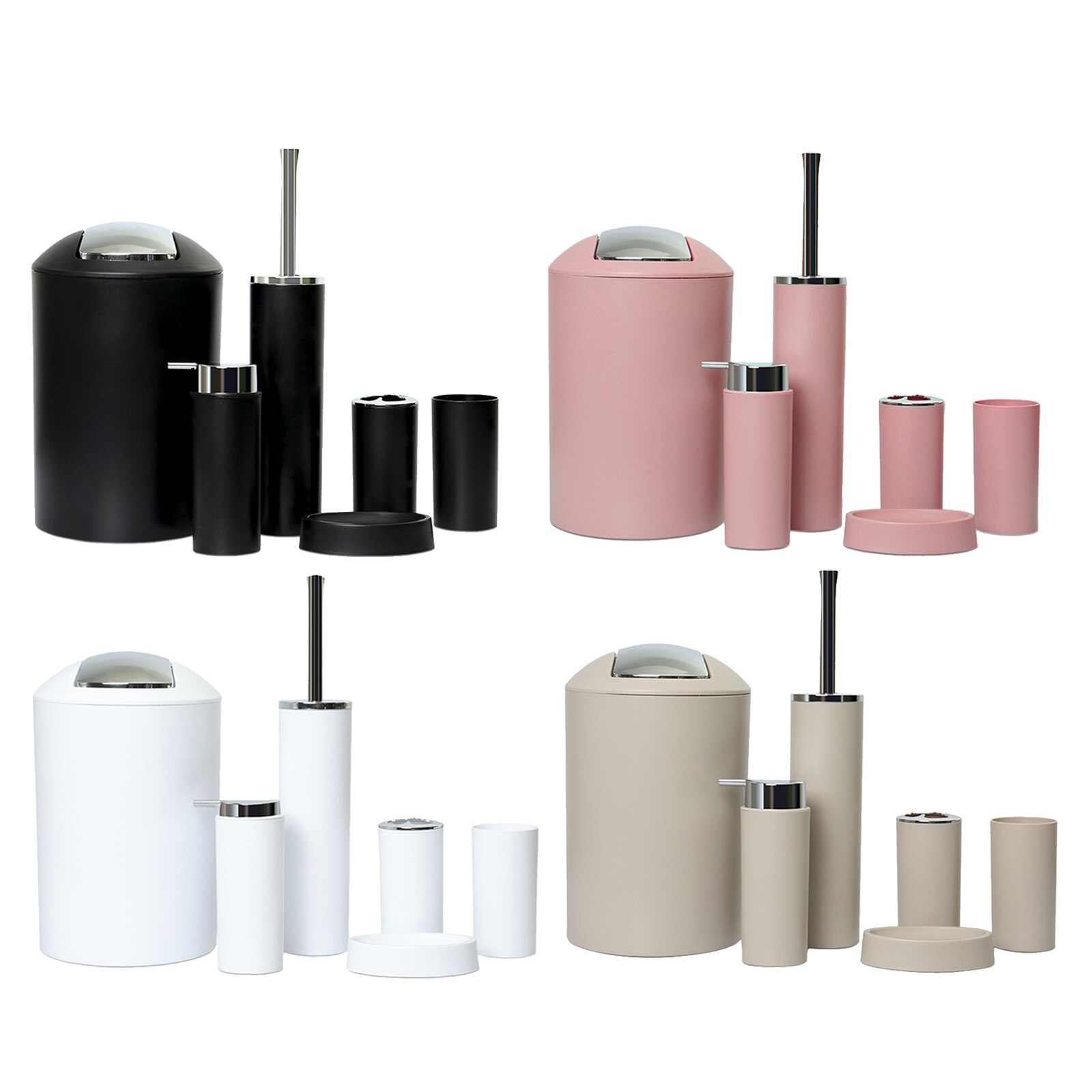 6 Stuks Badkamer Accessoires Set Bad Ensemble Tandenborstelhouder Zeepbakje