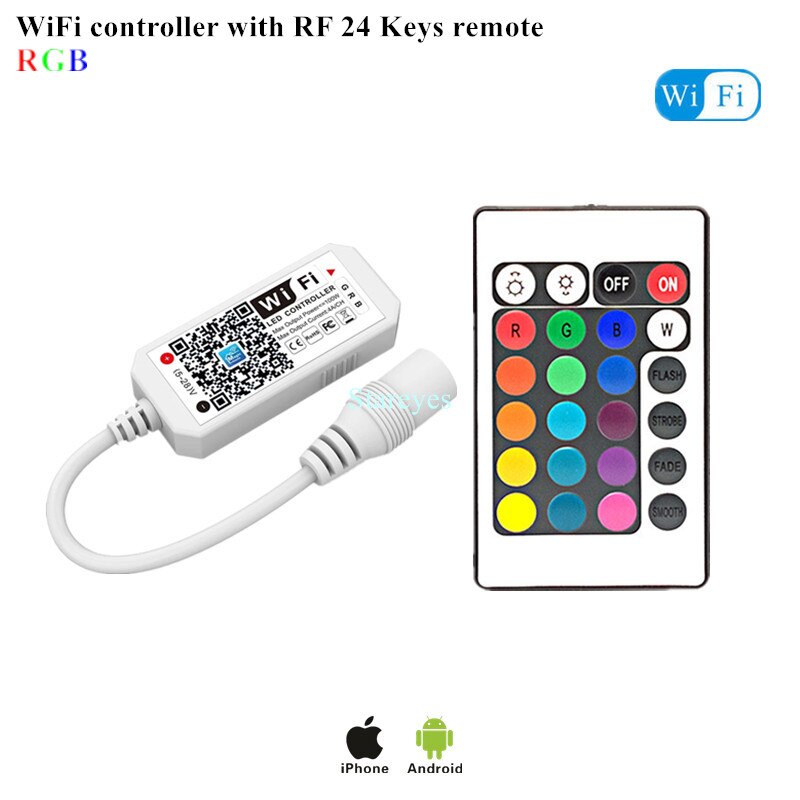Magic Home WiFi télécommande sans fil variateur DC5V 12V 24V couleur unique RGB RGBW télécommande Alex Tuya contrôle pour bande LED: Or