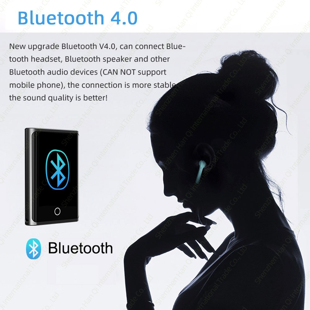 Reproductor de MP3 Bluetooth RUIZU M2 pantalla táctil completa 8GB 16GB reproductor de música de Audio portátil con grabación de Radio FM reproductor de vídeo E-book