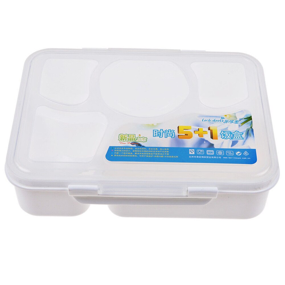 Microwave Lunch Box 5 Compartments W/Soup Bowl Spoon Box Food Container