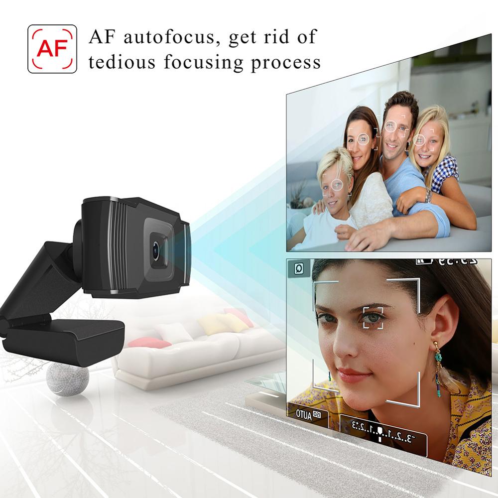 Usb Webcam Full Hd 1080P Camera Webcamera Autofocus Web Camera Cams Voor Computer Laptop Pc Met Microfoon Video Bellen cam