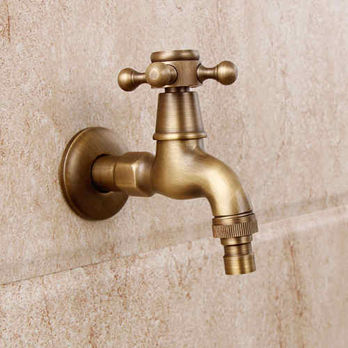 Bathroom Accessory Antique Brass Washing Machine Faucet Wall Mounted Laundry Tap SY-1215F: Antique 2