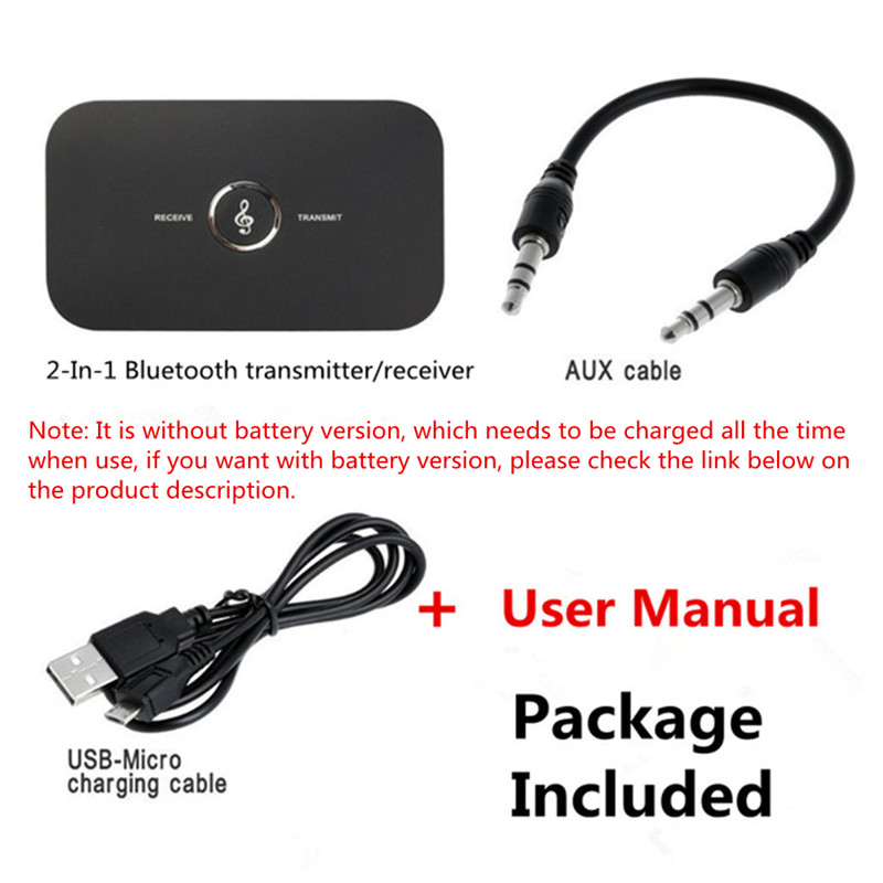 Improved bluetooth 5,0 audio transmitter/receiver with rca 3,5mm aux jack and usb dongle, wireless music adapter for car, pc, tv, and headphones.: Default Title