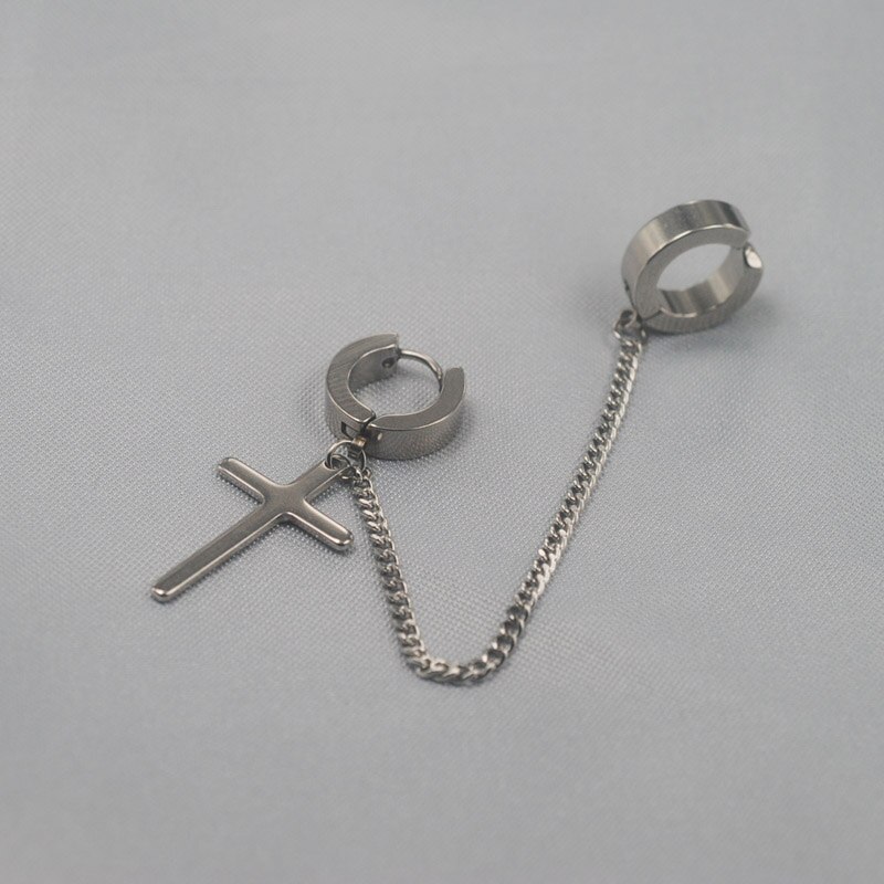 Boucles d'oreilles en alliage de Zinc pour hommes et femmes, 1 pièce, bijoux Cool, Vintage, rétro, chaîne en métal