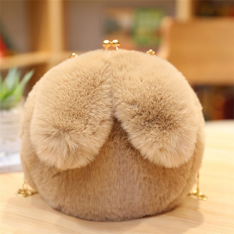 Orelhas de coelho saco de moda meninas de pelúcia coelho bolsa bonito orelhas de coelho moeda bolsa carteira cinza branco japão kawaii bonito compõem saco