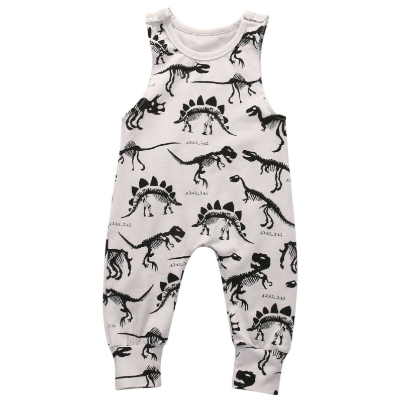 0-18Months dinosaur printed Rompers for born infant baby Boy Sleeveless Jumpsuits summer