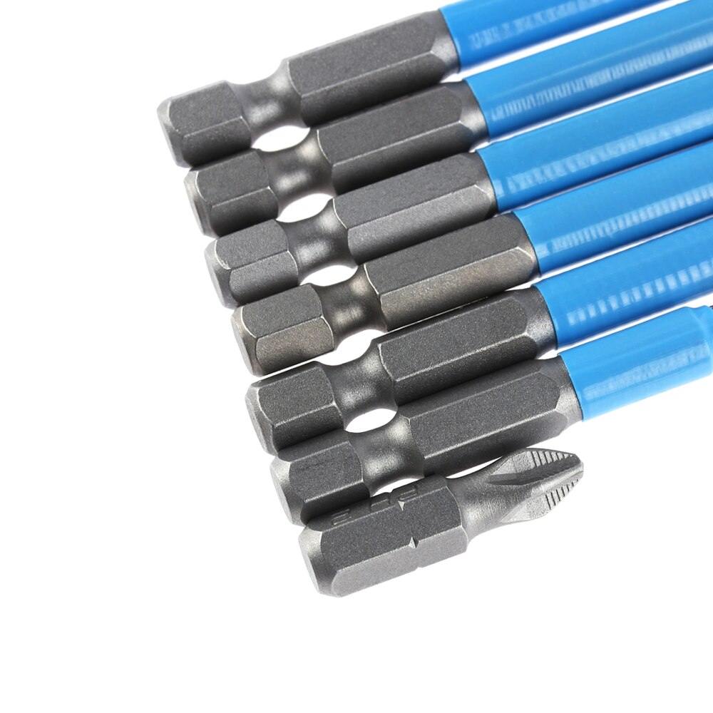 1/4 "blau Silber verhexen Schaft Magnetische Anti Unterhose Lange Erreichen Elektrische Schraubendreher-Bits PH2 Einzigen Phillips/Kreuz Kopf Energie Werkzeug