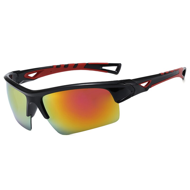 Specialized Anti-UV Fishing Glasses Men Women Anti-glare Fishing Sunglasses Outdoor Windproof Cycling Driving Hiking Eyewear: Black Red
