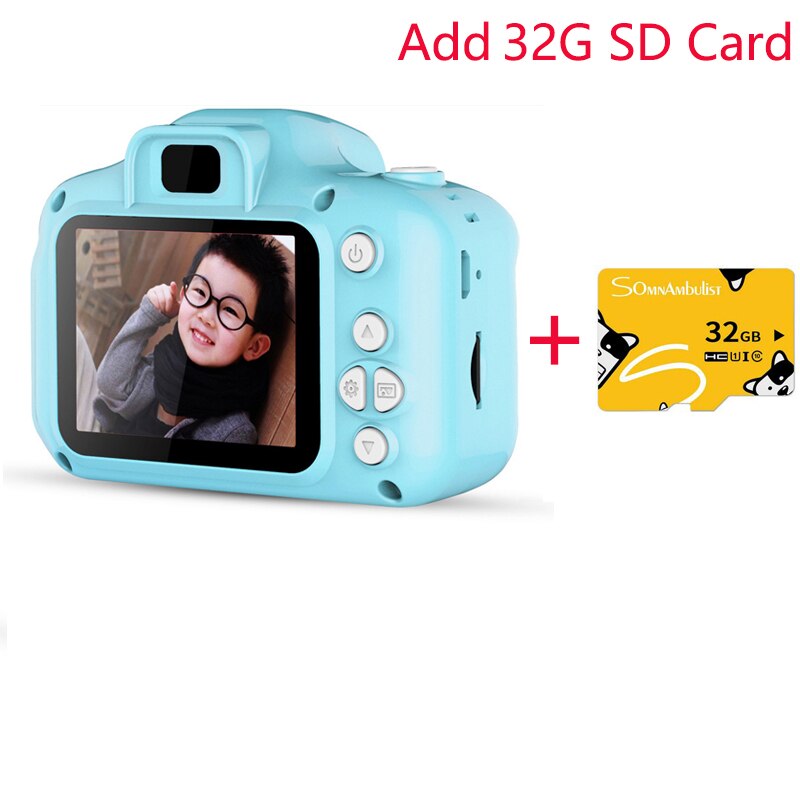 Mini caméra numérique pour enfants, écran de 2.0 pouces, caméscope vidéo, Projection 1080P, d'anniversaire pour enfants: 02 add 32G TF Card