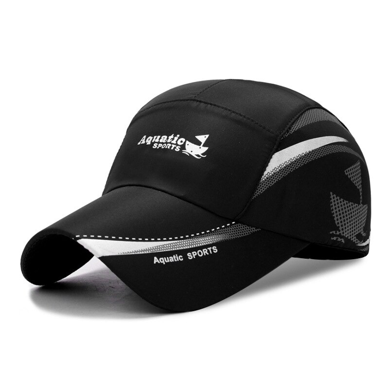 Zomer Outdoor Zon Hoeden Snel Droog Waterdichte Golf Vissen Cap Verstelbare Unisex Baseball Caps: N431-Black