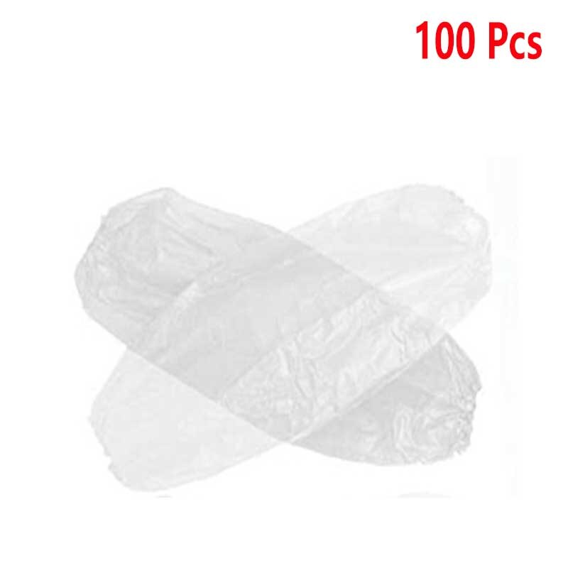 100 teile/los Umwelt Einweg Schutzhüllen Abdeckung Ungiftig Elastische Haushalt Kunststoff dauerhaft Arm Wasserdicht Reinigung: 200Stck Weiß