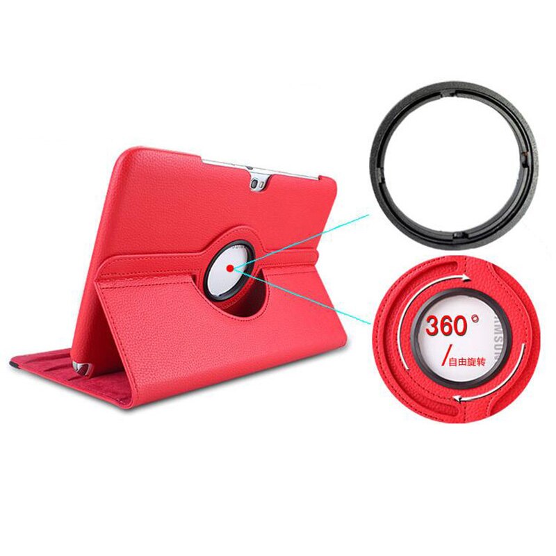 360 draaibare beugels, flipstandaard, leren hoes voor samsung galaxy note 10.1 gt-n8000 n8000 n8010 n8020 tablethoes + pen