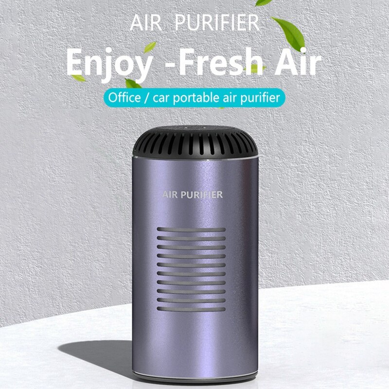 Car Air Purifier with HEPA Filter Portable Cleaning Negative Ions Cleaning Support Wireless Charging: Default Title