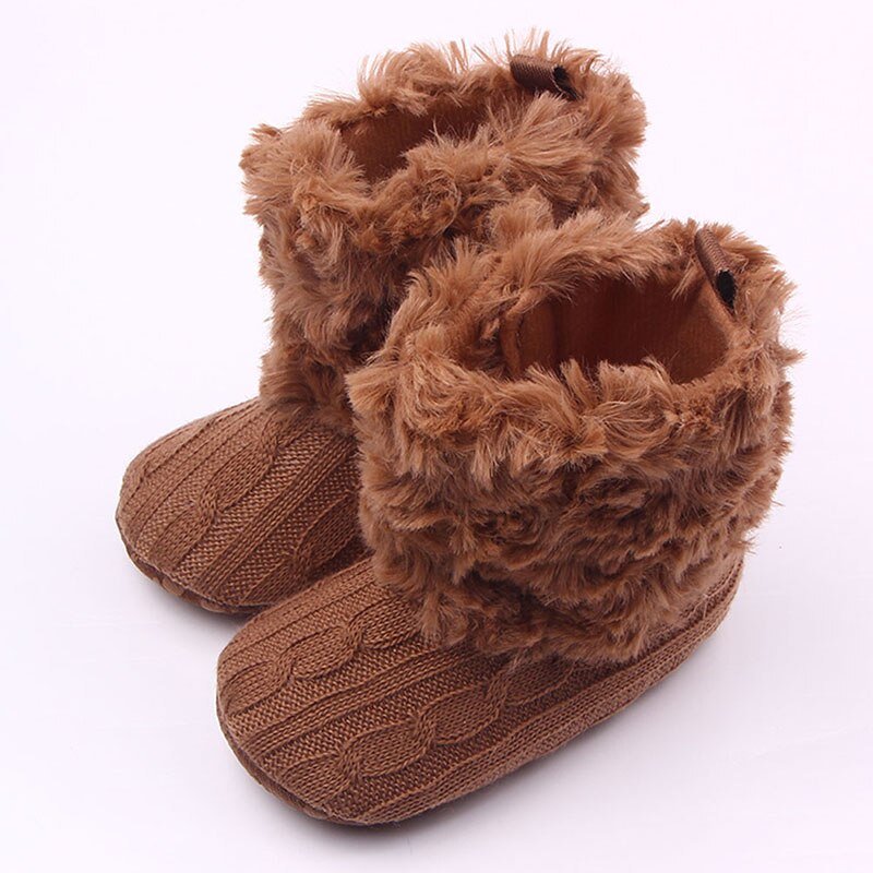 Baby Mädchen Jungen Schnee Stiefel Winter Gestrickte Halbe Warme Stiefel Kleinkind freundlicher Neue Weichen Boden Wolle Plüsch Schuhe43