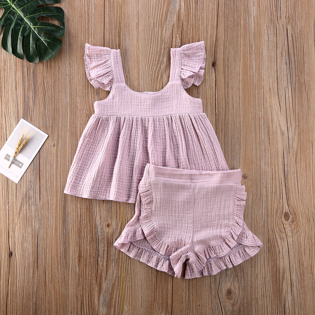 Vêtements d'été pour bébés, ensemble de 2 pièces pour bébés filles, en coton et en lin, chemise hauts haut et short en PP, tenue de soleil solide, tendance