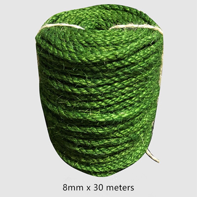 Sisalköysi kissa raapiminen kotitekoinen käsintehty sisal kiipeilyteline kissan raapimislauta kissan puu perusväri 6/8mm paksu: Vihreä 8 mmx 30m
