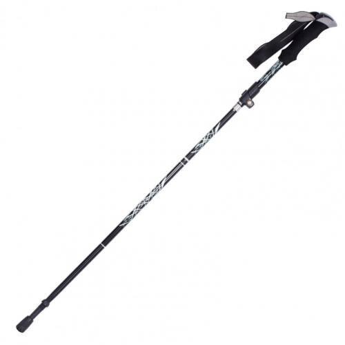 Auminum Alloy Telescopic Ultralight Trekking Pole Anti Shock Hike Folding Stick Trekking Pole Folding Stick: black