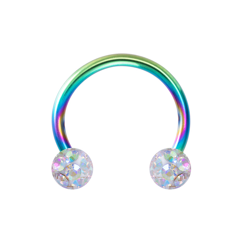 Anillo para el tabique de la nariz, joyería para Piercing de herradura, 16G, pendientes Tragus de hélice para cartílago, Aro para Piercing de labio, retenedor de 8mm, 1 unidad: rainbow / 10mm