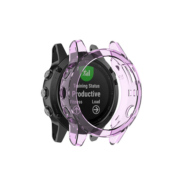 Suave Ultra-Delgado cristal claro TPU Protector cubierta para Garmin Fenix 5 5S 5X GPS Smart watch accesorios Fenix5 carcasas: Purple / For Garmin Fenix 5S