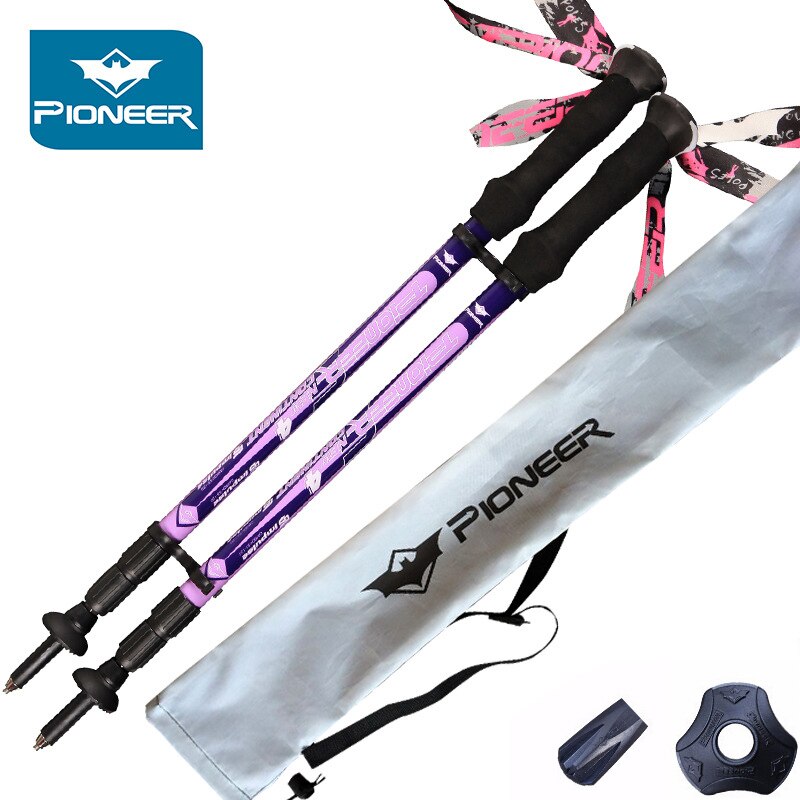 2 stks Trekking Wandelen Polen Ultralight Inklapbare En Verstelbare Met Telescopische Shafts Perfect Voor Wandelen Wandelen Backpacken