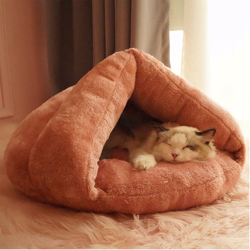 Pantoffel Katze Nest Weiche Katze Bett Welpen Zwinger Chihuahua Schlafsack Katze matt Waschbar Haustiere Höhle Haus Winter Warme Hund liefert