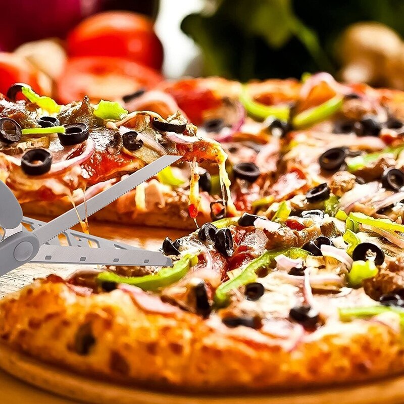 Kitchen Scissors BBQ Meat Scissors Pizza Cutter Stainless Steel Scissors Food Baking Cooking Utensils