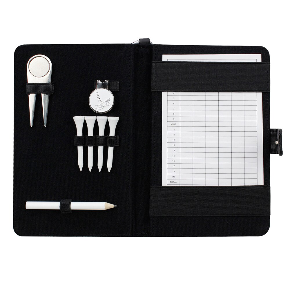 Deluxe Leather Golf Scorecard Holder Set Notebook Accessories Equipment: Default Title