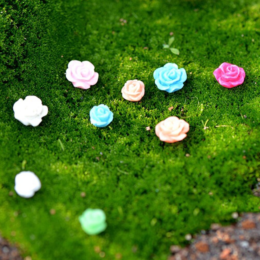 5 Pçs/lote Colorido Mini Simulação flores Do Jardim de Fadas Em Miniatura Terrário Acessórios 2 Tamanhos Aleatória Mini Decoração Do Jardim