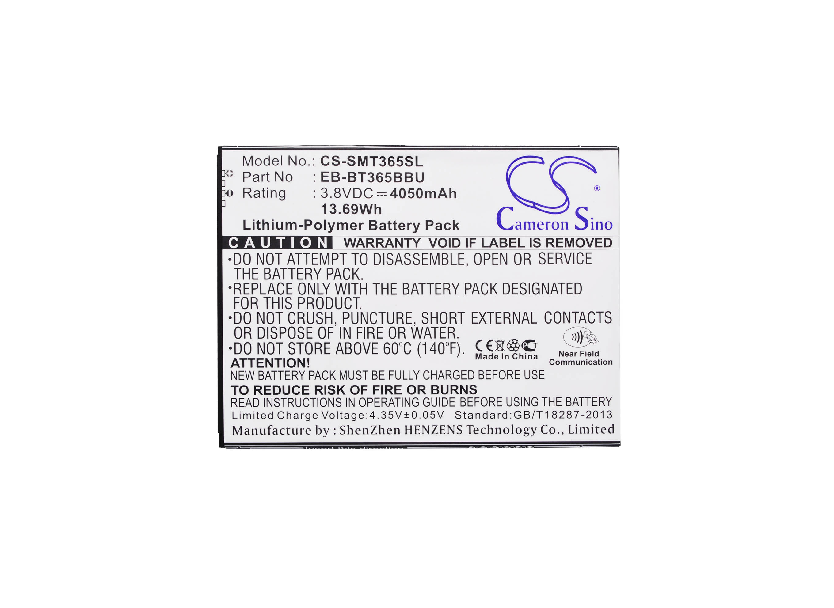 Cameron Sino Tablet Battery 4050mAh/4700mAh for Samsung SM-T360, SM-T365, SM-T390 Series