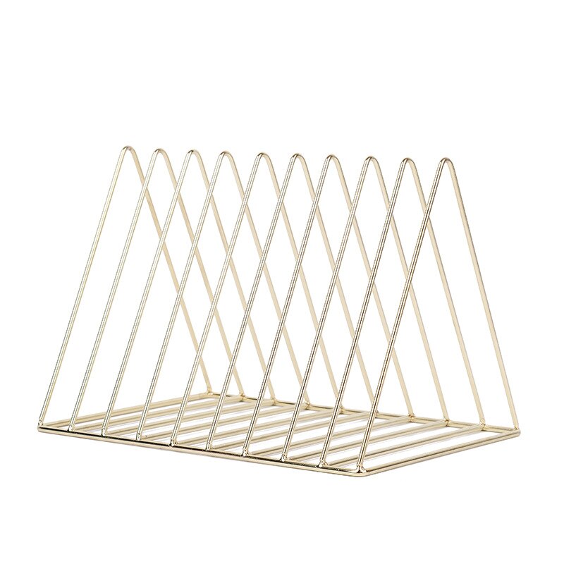Jern desktop lille bogreol metal enkel skrivebord opbevaring reol reol rosa guld: Guld