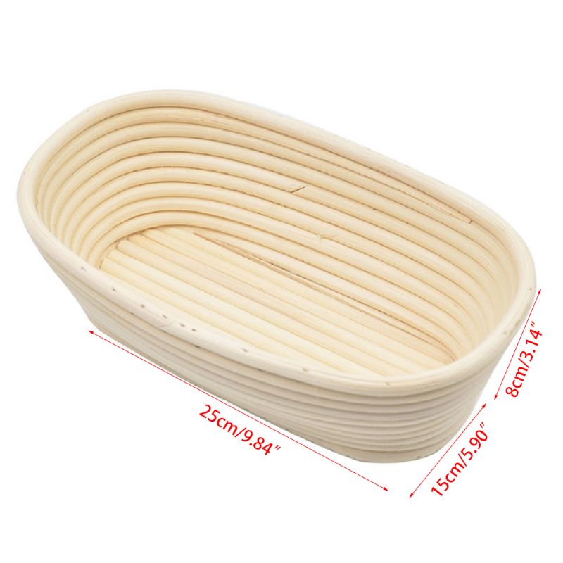 6 stk. banneton-proofing brødkurv med aftagelig liner og skraber til bageren