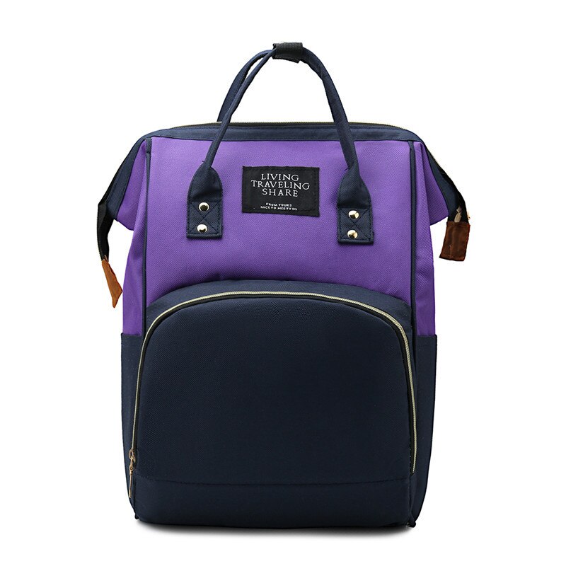 Contrast Kleur Luiertas Lichtgewicht Multi-Functionele Grote Capaciteit Hand Mother 'S Bag Zwangere Vrouwen Mama Zak Zuigeling: Bluish Purple Mixed Colors