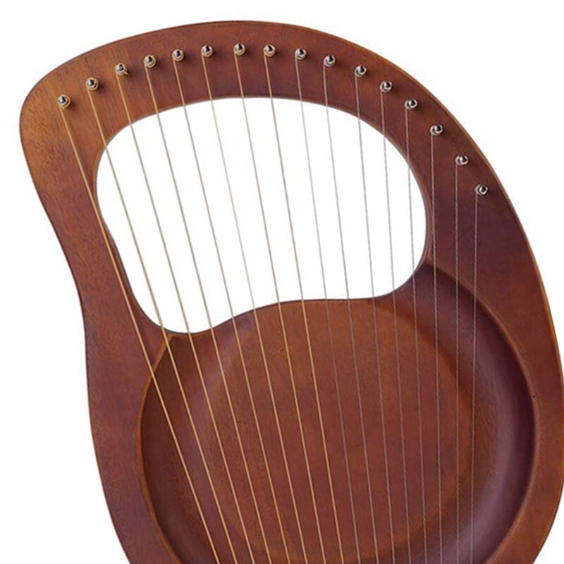 Lyrharpa ,16 strängar harpa heptachord massivt trä mahogny lyrharpa med stämningsnyckel för musikälskare barn vuxen