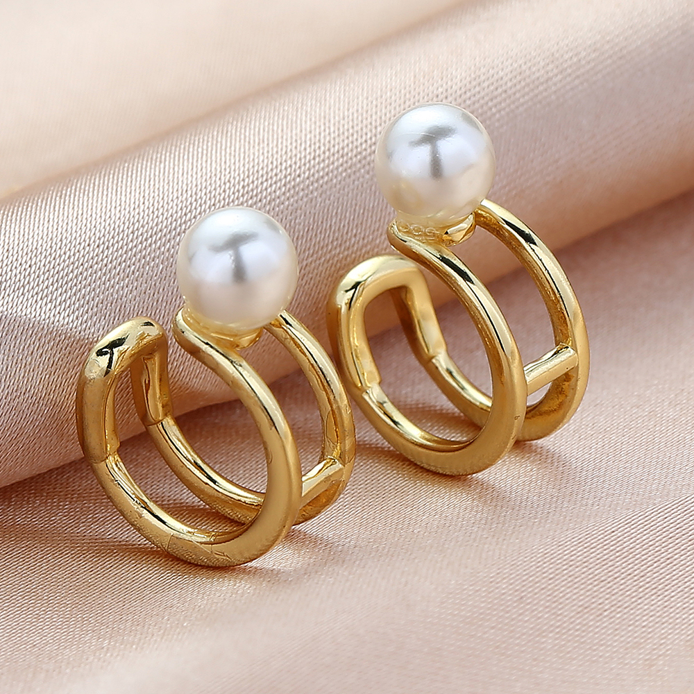 Gold Ear Cuff Cross Clip Earrings For Women Geometric C Shape Micro Pave Zircon Earrings Without Piercing Earcuff